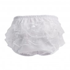 FP24-W: White Frilly Pant (0-18 Months)